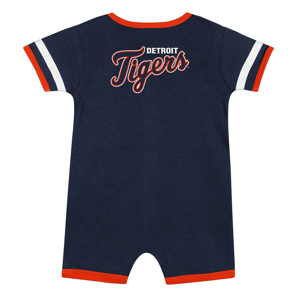 Infant  Navy Detroit Tigers Double Hit Coverall 2-Piece Set