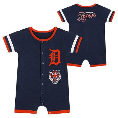 Infant  Navy Detroit Tigers Double Hit Coverall 2-Piece Set