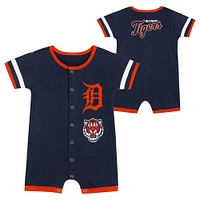 Infant  Navy Detroit Tigers Double Hit Coverall 2-Piece Set