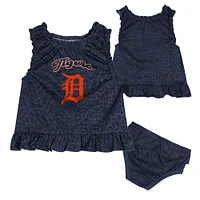 Infant  Navy Detroit Tigers Playground Dress & Bloomers Set