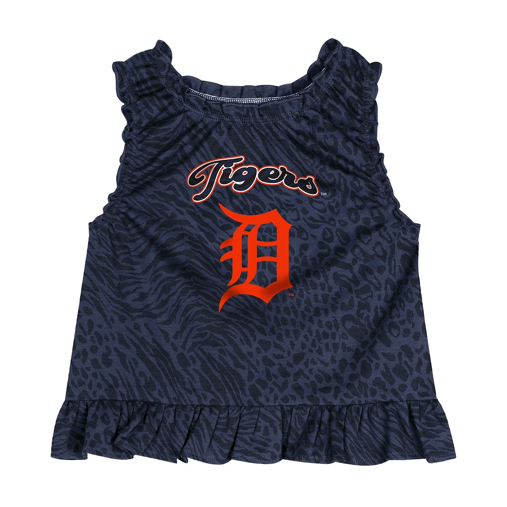 Infant  Navy Detroit Tigers Playground Dress & Bloomers Set