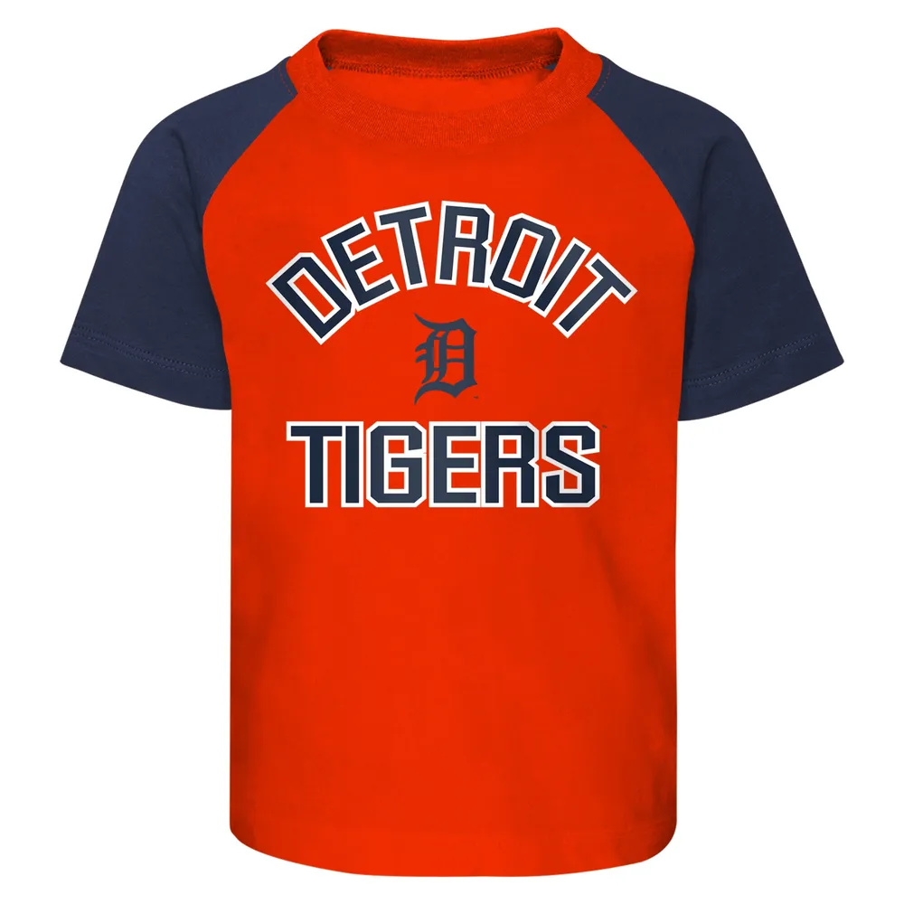 Ensemble t-shirt et short à manches raglan Detroit Tigers Ground Out Baller pour bébé orange/gris chiné