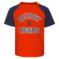 Ensemble t-shirt et short à manches raglan Detroit Tigers Ground Out Baller pour bébé orange/gris chiné