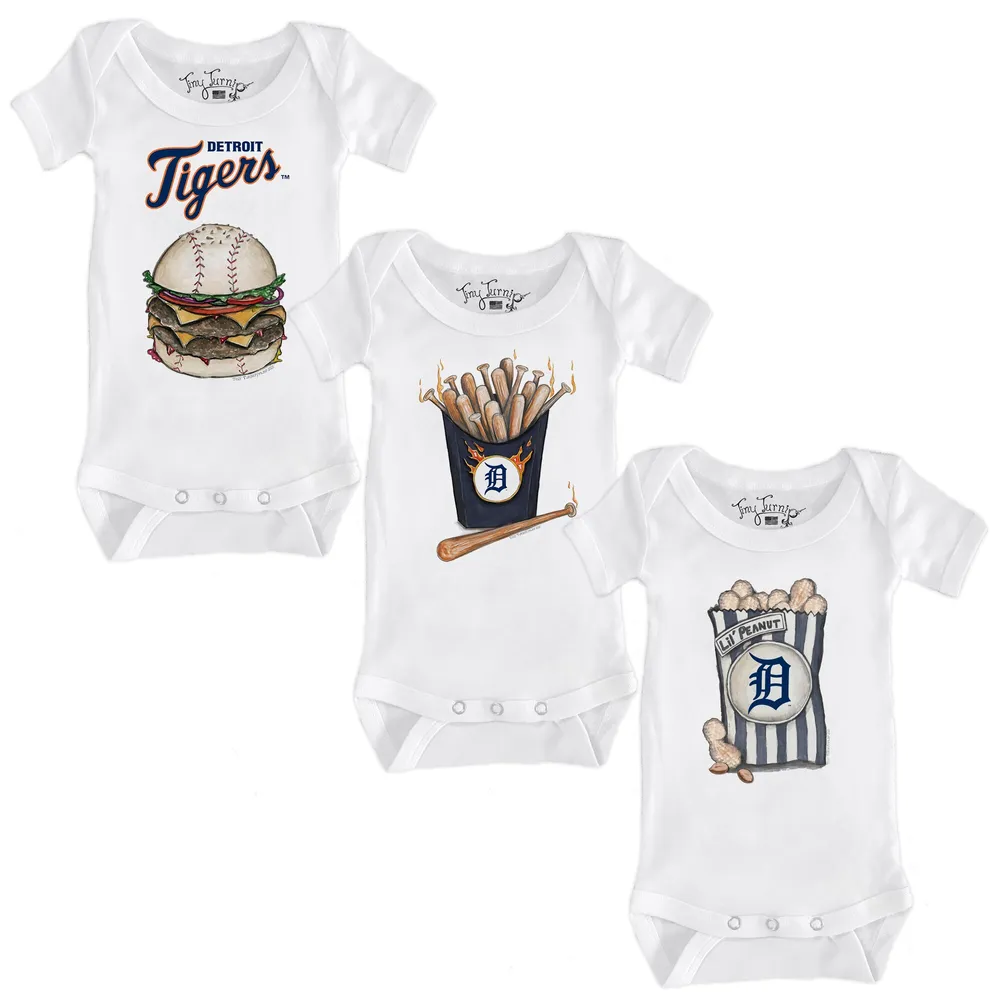 Detroit Tigers Tiny Turnip Infant Heart Mom Bodysuit - White