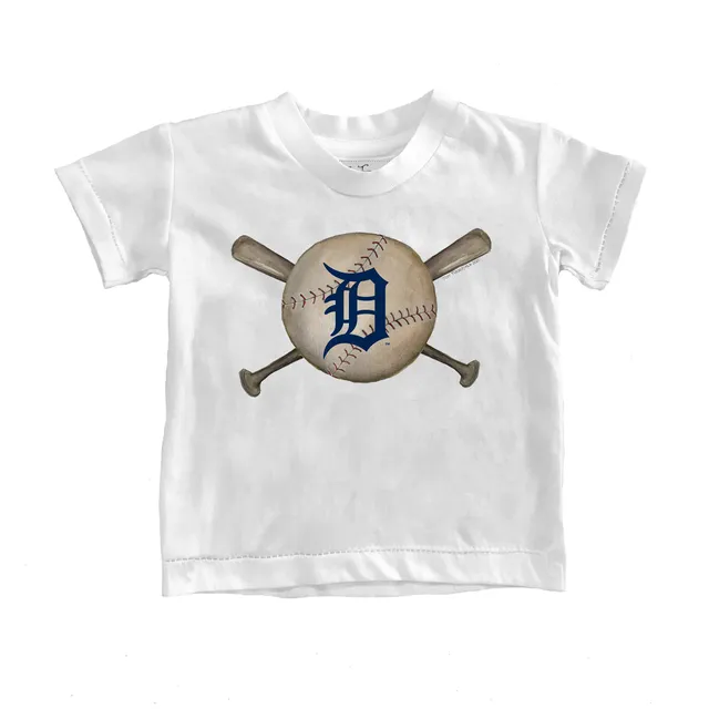 Youth Tiny Turnip White Detroit Tigers Baseball Flag T-Shirt Size: Large