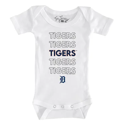 Detroit Tigers Tiny Turnip Infant Stacked Bodysuit - White