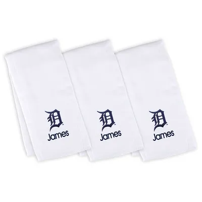 Detroit Tigers Infant Personalized Burp Cloth 3-Pack - White