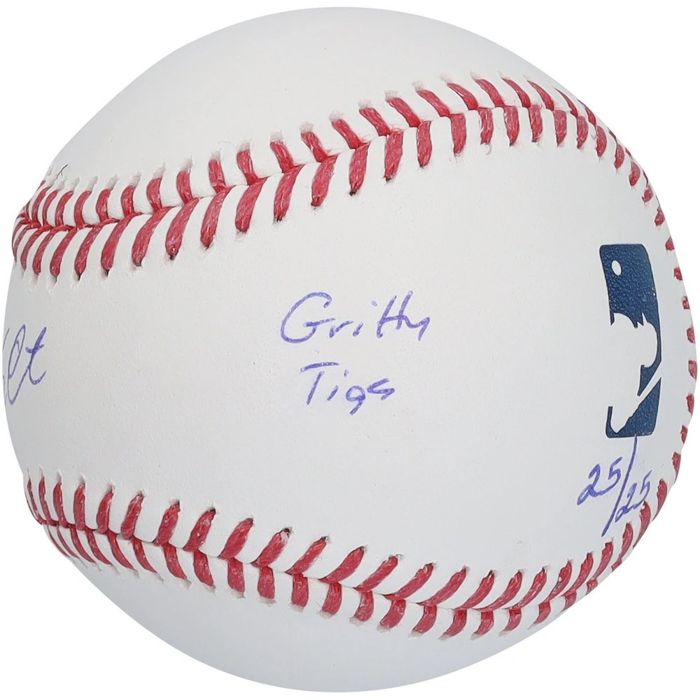 Balle de baseball autographiée Kerry Carpenter des Detroit Tigers avec inscriptions multiples - Édition limitée n° 25/25