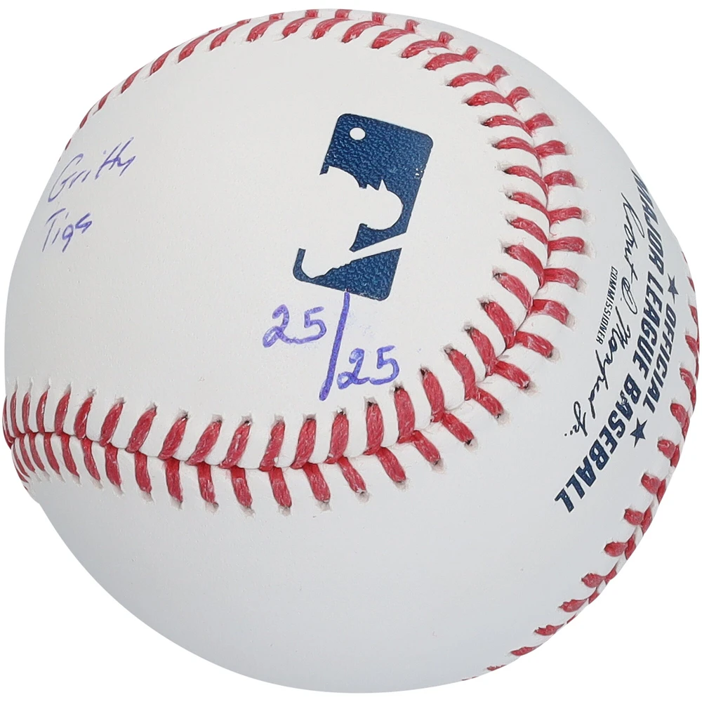 Balle de baseball autographiée Kerry Carpenter des Detroit Tigers avec inscriptions multiples - Édition limitée n° 25/25
