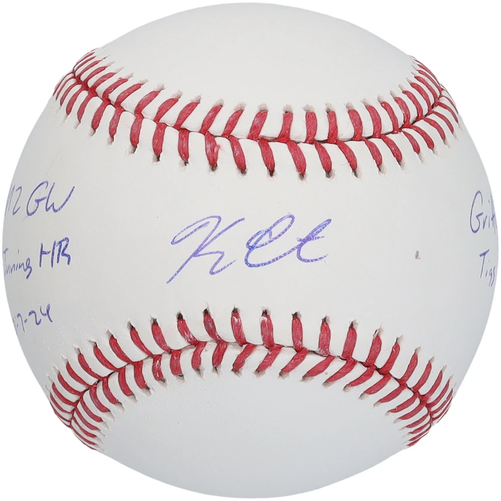 Balle de baseball autographiée par Kerry Carpenter des Detroit Tigers avec inscriptions multiples - Édition limitée à 25 exemplaires