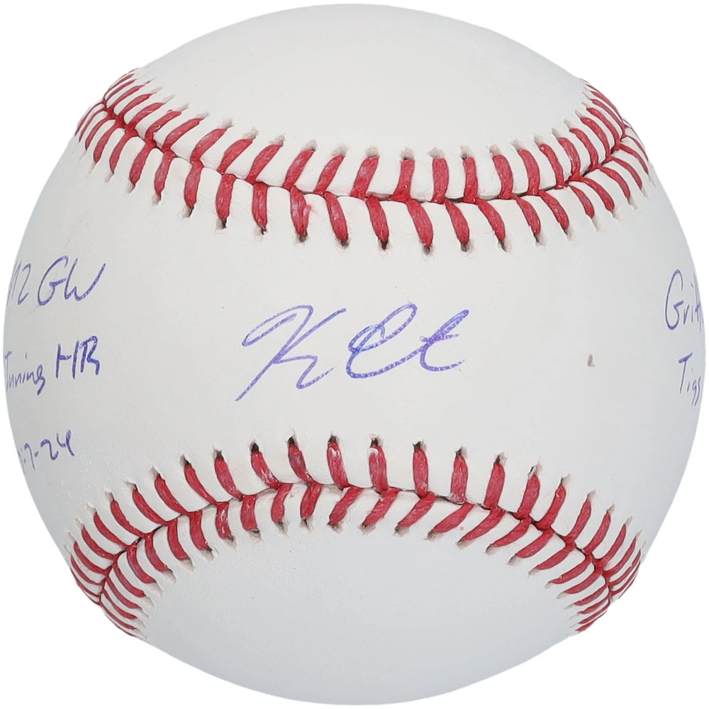 Balle de baseball autographiée par Kerry Carpenter des Detroit Tigers avec inscriptions multiples - Édition limitée à 25 exemplaires