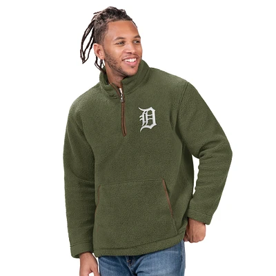 Men's G-III Sports by Carl Banks  Hunter Green Detroit Tigers Everest Fleece Quarter-Zip Jacket