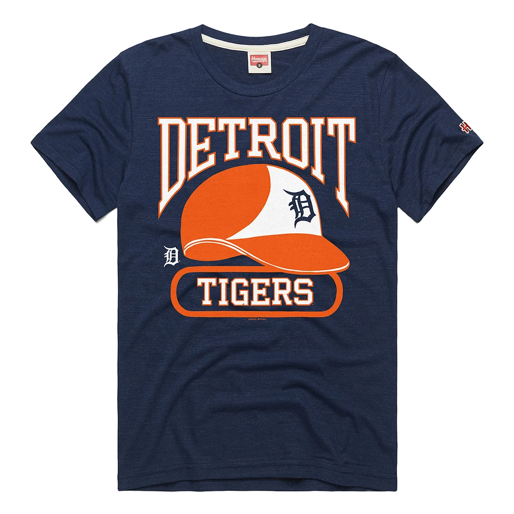 Men's Homage  Navy Detroit Tigers Hyper Local Tri-Blend T-Shirt
