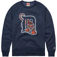 Men's Homage  Navy Detroit Tigers Retro Tri-Blend Pullover Sweatshirt