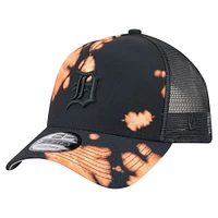 Men's New Era  Black Detroit Tigers Bleached A-Frame 9FORTY Adjustable Hat