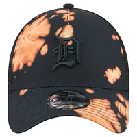 Men's New Era  Black Detroit Tigers Bleached A-Frame 9FORTY Adjustable Hat