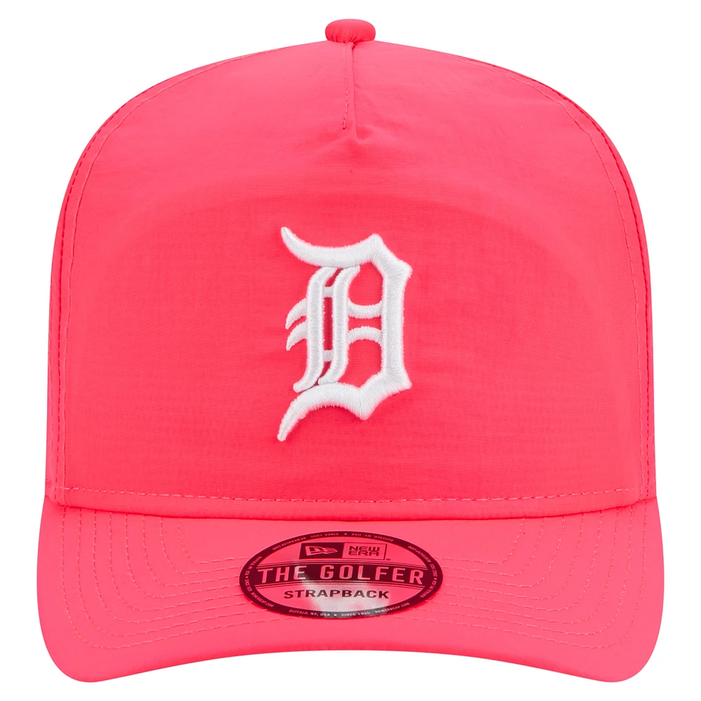 Casquette ajustable de golfeur de tous les jours rose Detroit Tigers de New Era pour homme
