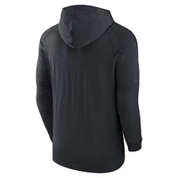 Men's Nike  Heather Black Detroit Tigers Authentic Collection Tri-Blend Performance Pullover Hoodie