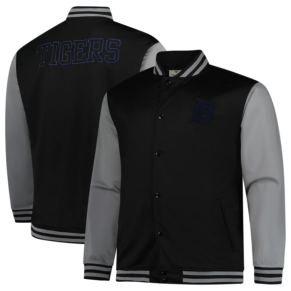 Men's Profile  Black/Gray Detroit Tigers Full-Snap Varsity Jacket
