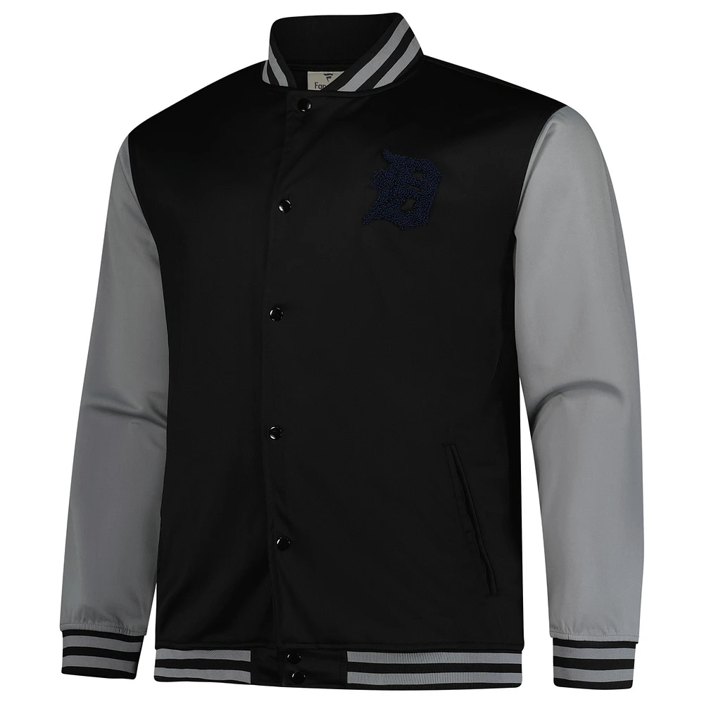 Men's Profile  Black/Gray Detroit Tigers Full-Snap Varsity Jacket