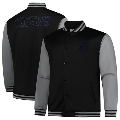 Men's Profile  Black/Gray Detroit Tigers Full-Snap Varsity Jacket