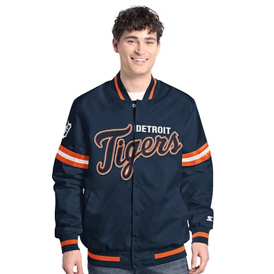 Men's Starter  Navy Detroit Tigers Scout Full-Snap Varsity Jacket