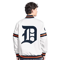 Men's Starter  White Detroit Tigers Cooperstown Scout Full-Snap Varsity Jacket