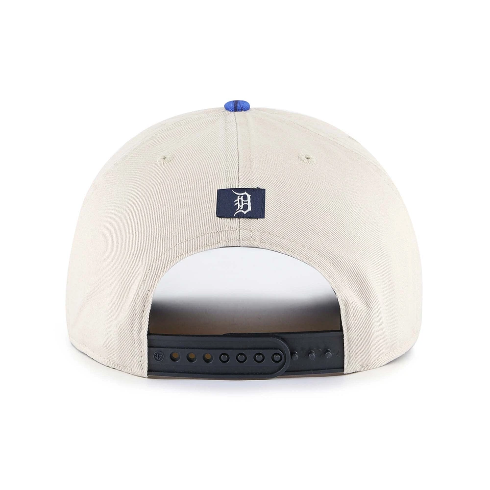 Casquette ajustable à nœud en corde Fiji des Detroit Tigers pour homme, couleur crème/bleu marine, 1947