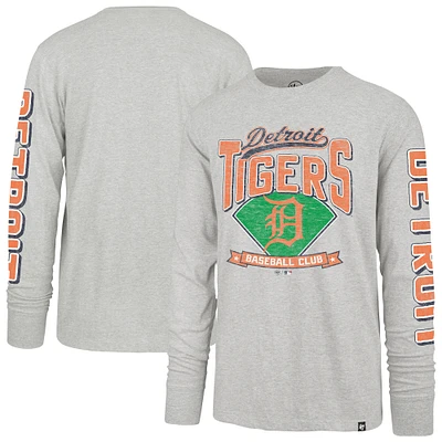 Men's '47 Gray Detroit Tigers Fair Ball Franklin Long Sleeve T-Shirt