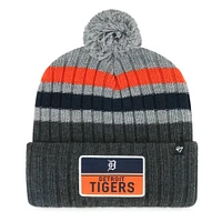 Bonnet en tricot à revers pile des Detroit Tigers '47 gris pour hommes avec pompon