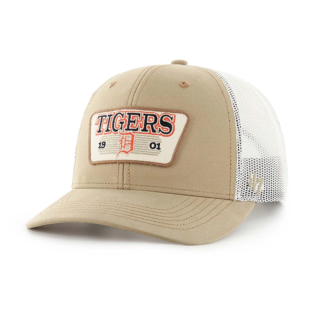 Casquette ajustable Ridgewood Trucker Kaki Detroit Tigers '47 pour hommes