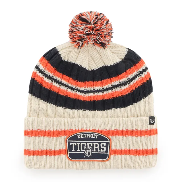 Men's Fanatics Branded Gray Detroit Tigers Cuffed Knit Hat with Pom