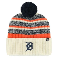 Bonnet en tricot à revers Tavern '47 Natural Detroit Tigers pour hommes avec pompon