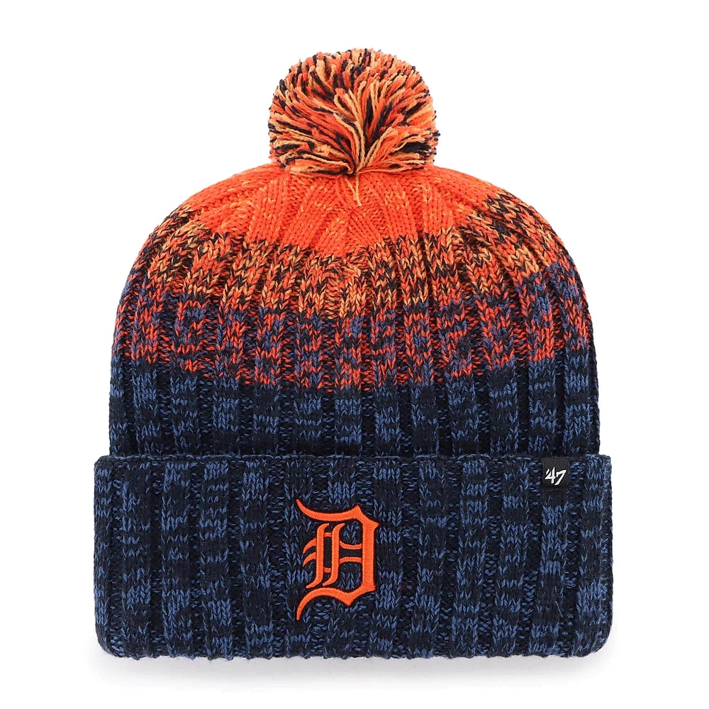 Bonnet en tricot à revers avec pompon pour homme, modèle Cascade, bleu marine, Detroit Tigers, 1947