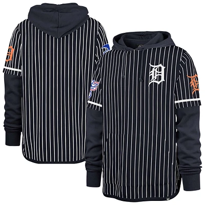 Sweat à capuche rayures doubles bleu marine Detroit Tigers '47 pour homme