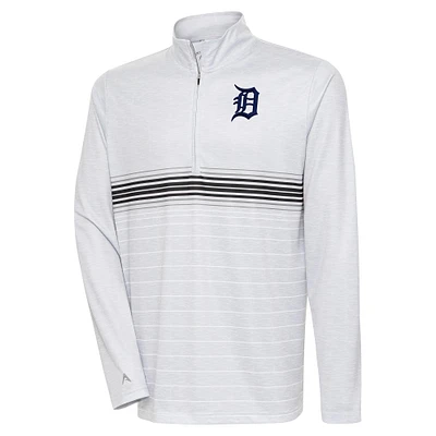 Pull-over à glissière quart de tour Bullseye des Detroit Tigers pour homme, gris chiné/noir, Antigua