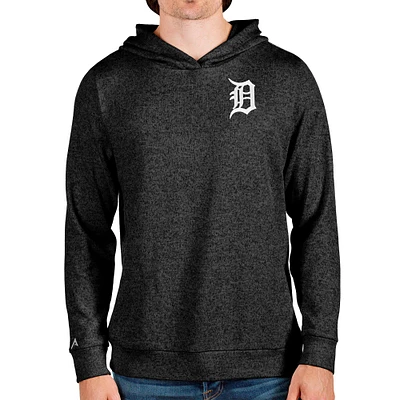 Sweat à capuche Absolute Detroit Tigers noir chiné Antigua pour homme