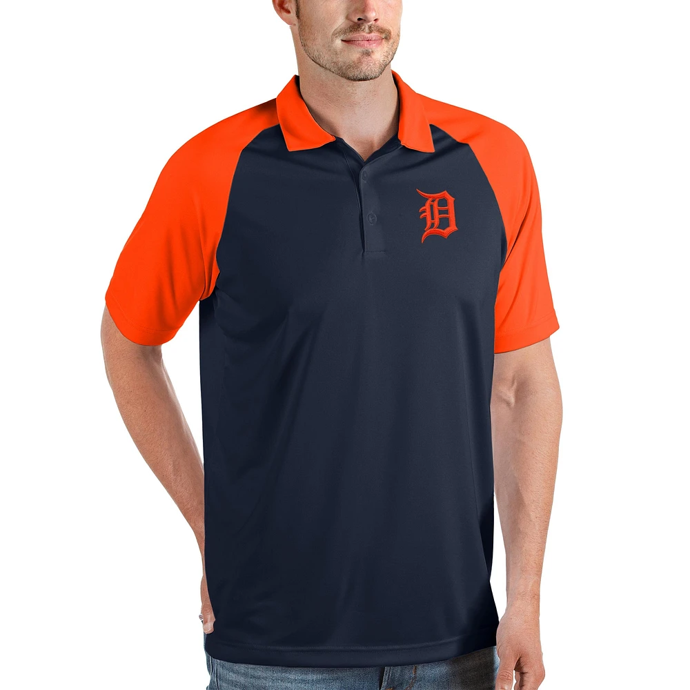 Men's Antigua Navy/Orange Detroit Tigers Nova Polo