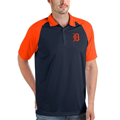 Men's Antigua Navy/Orange Detroit Tigers Nova Polo