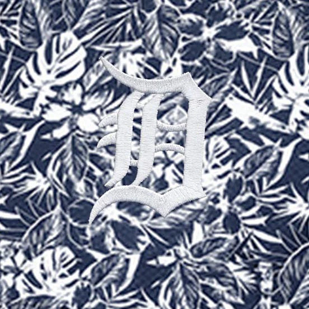 Chemise boutonnée bleu marine Antigua pour homme, style resort, Detroit Tigers