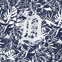 Chemise boutonnée bleu marine Antigua pour homme, style resort, Detroit Tigers