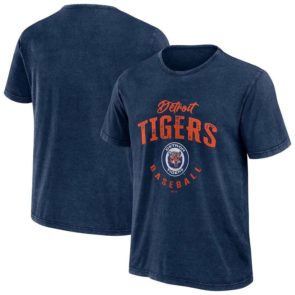 T-shirt délavé pour homme de la collection Darius Rucker Fanatics, bleu marine, Detroit Tigers, Cooperstown