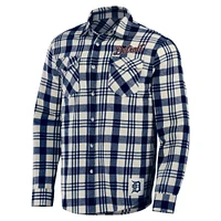 Men's Darius Rucker Collection by Fanatics Navy Detroit Tigers Plaid Flannel Button-Up Shirt