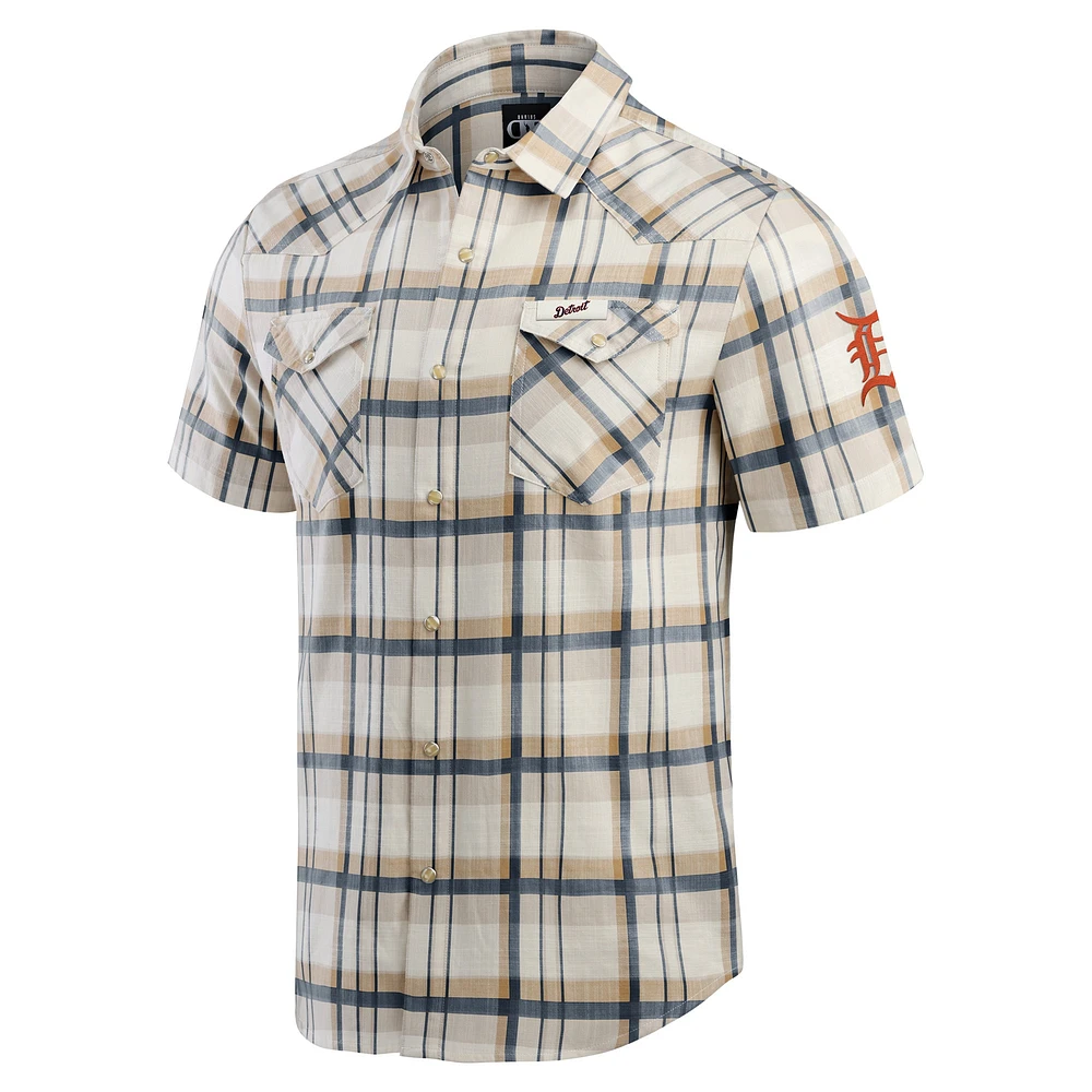 Men's Darius Rucker Collection by Fanatics Navy Detroit Tigers Plaid Full-Snap Shirt