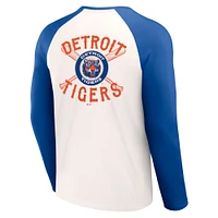 Men's Darius Rucker Collection by Fanatics  White/Royal Detroit Tigers Team Color Raglan T-Shirt