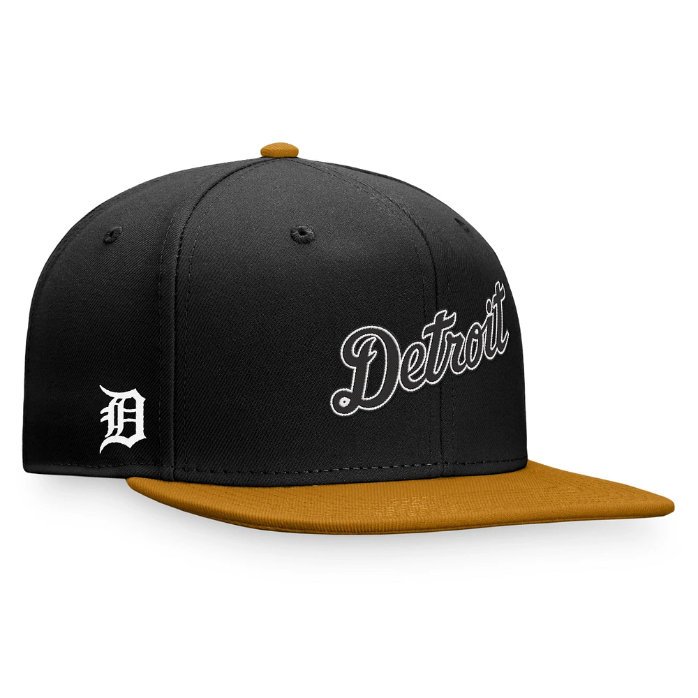 Men's Fanatics Black/Khaki Detroit Tigers Fitted Hat