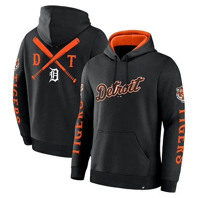 Men's Fanatics Black Detroit Tigers Big City Legacy Fleece Pullover Hoodie