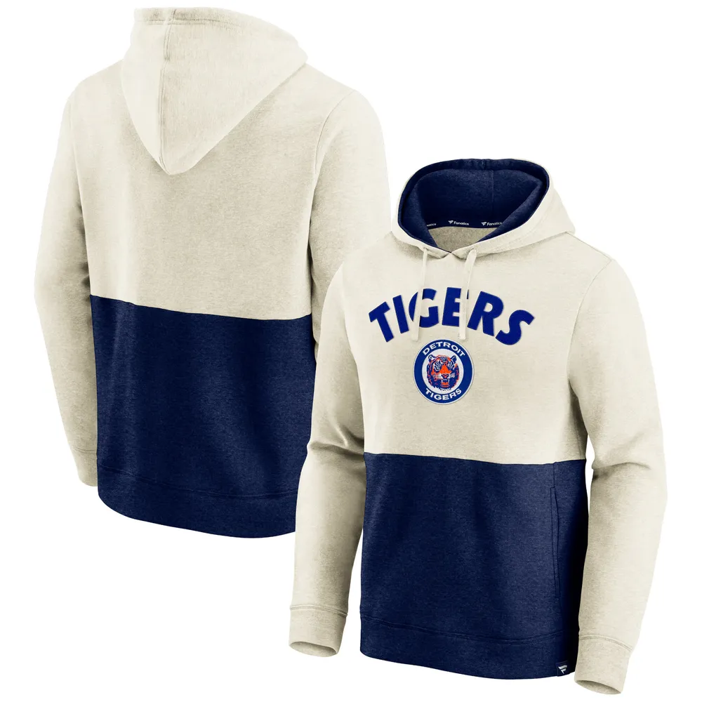 Lids Detroit Tigers Fanatics Branded Vintage Arch Pullover Hoodie -  Oatmeal/Navy