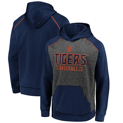 Men's Fanatics Charcoal/Navy Detroit Tigers Game Day Ready Raglan Pullover Hoodie