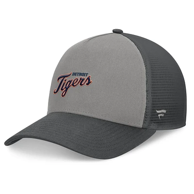 Casquette réglable de camionneur A-Frame Detroit Tigers Fanatics gris/graphite pour hommes